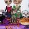 Day of The Dead Cat Figurine, 5.9" Resin Dia De Los Muertos Sugar Skull Statue Ofrenda Altar Table Top Decorations for Home